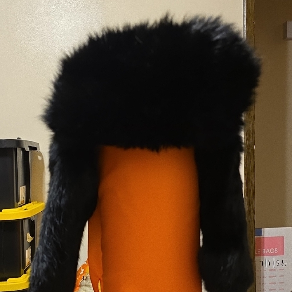 Black Fur trapper hat